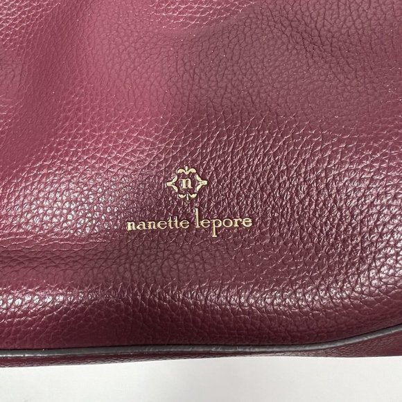 Nanette Lepore Burgundy Arriss Triple Section Shoulder Tote Bag Women Handbags - Picture 6 of 16